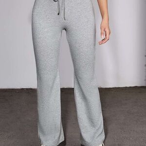 Shein Grey Wide Leg Drawstring Pant Petite XS